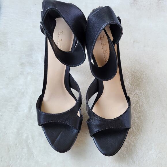 L.A.M.B. Studded Ankle Strap Platform Heels - Picture 5 of 9